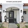 Emliviar 1-Light Outdoor Wall Lantern, Black, Clear Seeded Glass, 2084B BK view 3