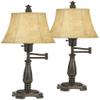 Andrea 22 1/2" High Table Lamps Set of 2 Swing Arm Bronze Brown Traditional view 1