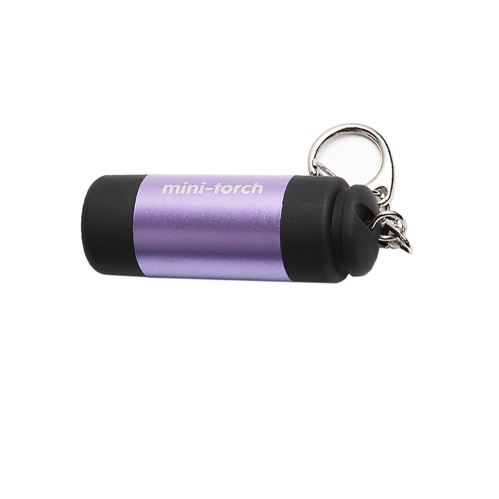 Mini Keychain Flashlight, USB Rechargeable Outdoor Waterproof LED Torch, Portable Super Bright 100 Lumens Pocket Moon Lamp, Multifunctional Emergency Small Flashlight for Hiking Camping Cycling