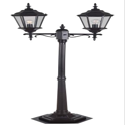 Kenroy Home Villa 93434ORB 6' Traditional 2-Light Decorative Vintage Outdoor Portable Street Lamp with Clear Glass Panels for Deck, Patio, Porch, Walkways, or Backyard Events, Oil Rubbed Bronze