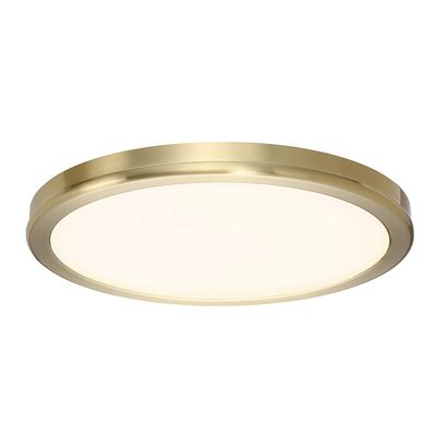 WAC Lighting dweLED, Geos 10in LED Round Low-Profile Flush Mount 3000K in Brass