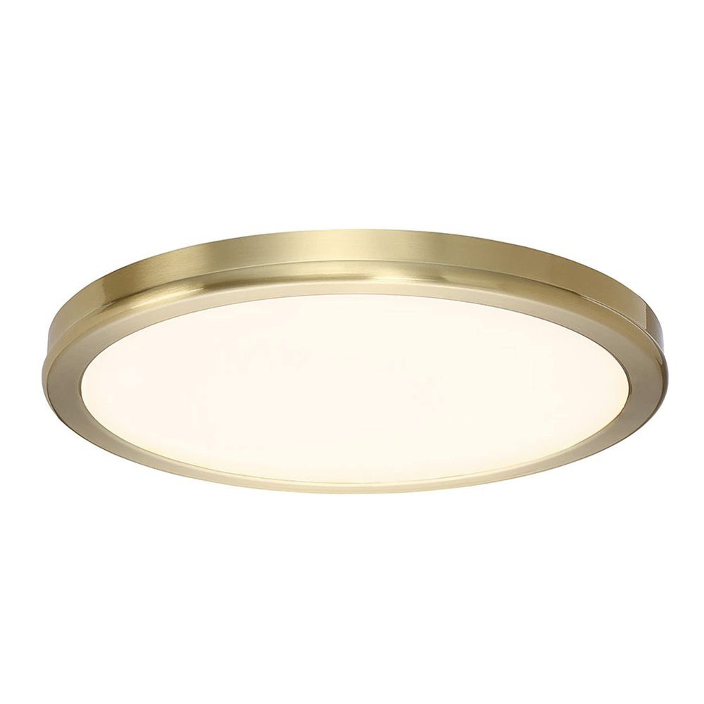 WAC Lighting dweLED, Geos 10in LED Round Low-Profile Flush Mount 3000K in Brass