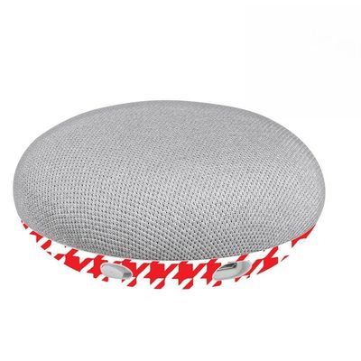 MightySkins Skin Compatible with Google Home Mini - Red Houndstooth | Protective, Durable, and Unique Vinyl Decal wrap Cover | Easy to Apply, Remove, and Change Styles | Made in The USA