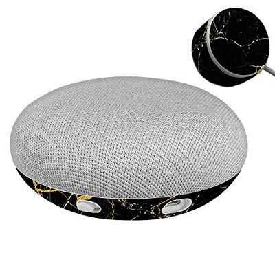 MightySkins Skin Compatible with Google Home Mini - Black Gold Marble | Protective, Durable, and Unique Vinyl Decal wrap Cover | Easy to Apply, Remove, and Change Styles | Made in The USA