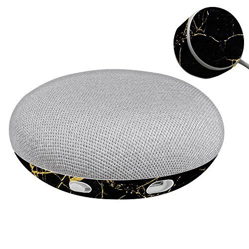 MightySkins Skin Compatible with Google Home Mini - Black Gold Marble | Protective, Durable, and Unique Vinyl Decal wrap Cover | Easy to Apply, Remove, and Change Styles | Made in The USA