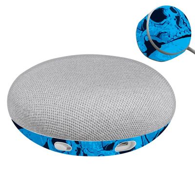 MightySkins Skin Compatible with Google Home Mini - Blue Skulls | Protective, Durable, and Unique Vinyl Decal wrap Cover | Easy to Apply, Remove, and Change Styles | Made in The USA