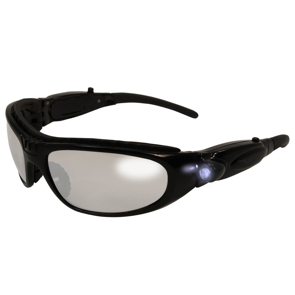 Global Vision Eyewear Hi-Beam Safety Glasses, Clear Lens, Gloss Black Frame