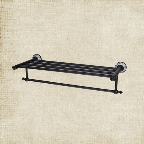 GOWE Double Oil Rubbed Black Bronze Wall Mounted Bathroom Towel Rail Holder Storage Rack Shelf Bar Robe Hook Towel Rack