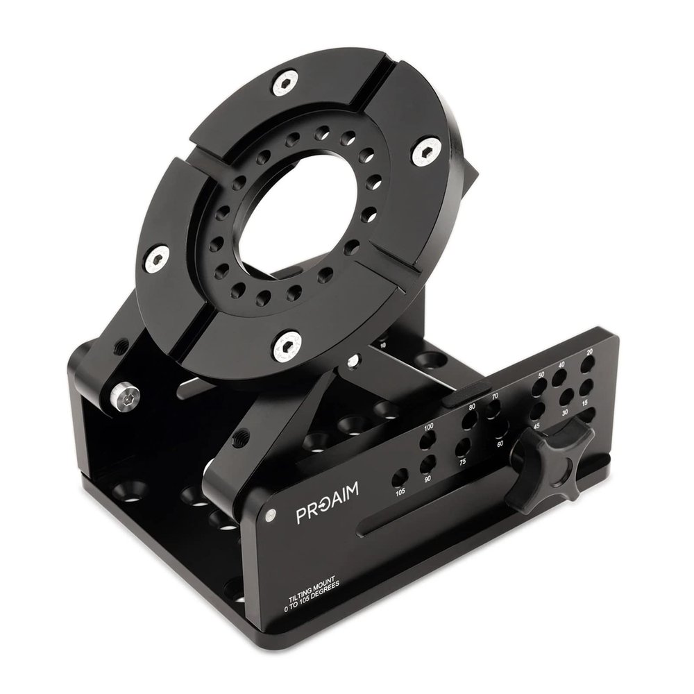 PROAIM Mitchell Wedge Tilt Camera Mount for Fluid Heads, Slider, Tripod & Dolly. Tilt Angle: 0-105. Adjustable Centre of Gravity, Over & Under-Slung Shots. Payload up to 100kg/220lb. (P-MTCL-WP)
