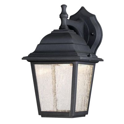 Westinghouse Lighting 6400100 One-Light Dimmable LED Outdoor Wall Fixture, Black Finish with Clear Seeded Glass