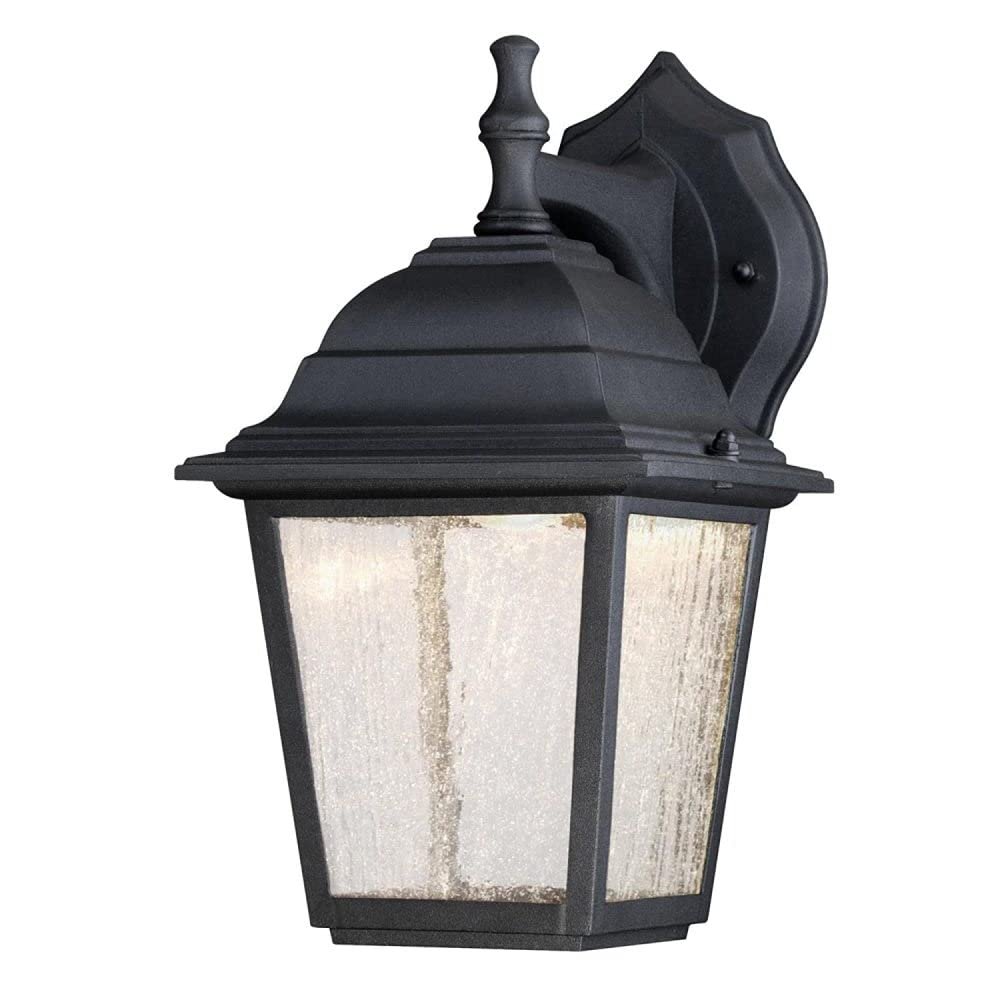 Westinghouse Lighting 6400100 One-Light Dimmable LED Outdoor Wall Fixture, Black Finish with Clear Seeded Glass