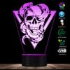 The Geeky Days Skull with Rattlesnake Tottem Emblem 3D Night Lights Death Skull LED Lighted Sign Snake Through Skull Decorative Lighting Art view 2