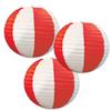 Beistle Club Pack Set of 3 Red and White Paper Lanterns, Box Contains 6 Packs (18 Paper Lanterns) view 1