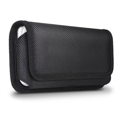 for iPhone Belt Pouch Case, miadore Horizontal Belt Clip Holster [Magnetic Flap] Black Nylon Phone Holder Cover with Belt Loops for iPhone 14 Pro, 14, 13, 13 Pro,iPhone 8 Plus 7 Plus 6S Plus 6 Plus