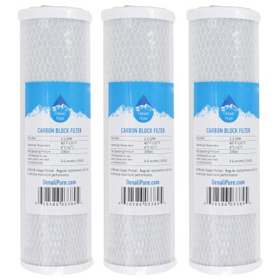 3-Pack Replacement for Hydronix HF2-10BLBK14 Activated Carbon Block Filter