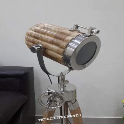 THOR INSTRUMENTS Nautical Beautiful Wooden Floor Lamp Spotlight Tripod Lamp Decor Rustic Vintage Home Decor Gifts