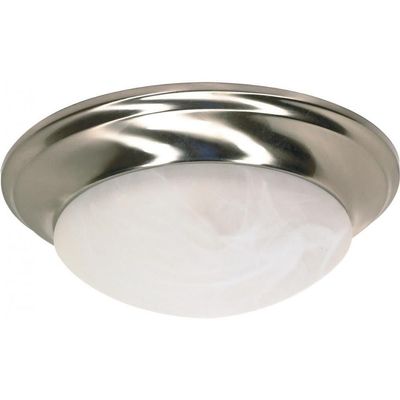 Nuvo 60/6009 One Light Flush Mount, Pwt, Nckl, B/S, Slvr