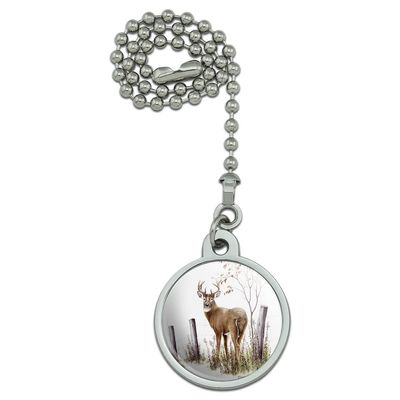 GRAPHICS & MORE Deer Buck at The Fence Ceiling Fan and Light Pull Chain
