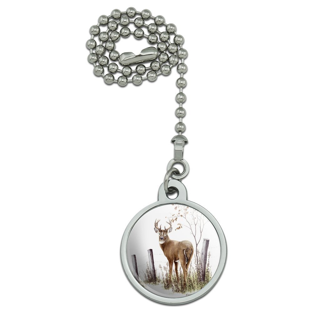 GRAPHICS & MORE Deer Buck at The Fence Ceiling Fan and Light Pull Chain