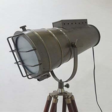 THOR INSTRUMENTS Hollywood Nautical Spot Search Light with Tripod Floor Lamp Rustic Vintage Home Decor Gifts