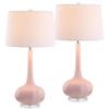 JONATHAN Y Bette Glass Teardrop Table Lamp 28.5", Pink, Set of 2 view 1