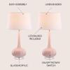 JONATHAN Y Bette Glass Teardrop Table Lamp 28.5", Pink, Set of 2 view 3