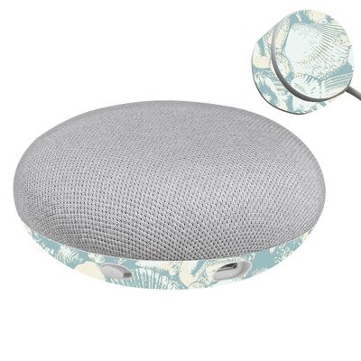 MightySkins Skin Compatible with Google Home Mini - Blue Seashells | Protective, Durable, and Unique Vinyl Decal wrap Cover | Easy to Apply, Remove, and Change Styles | Made in The USA