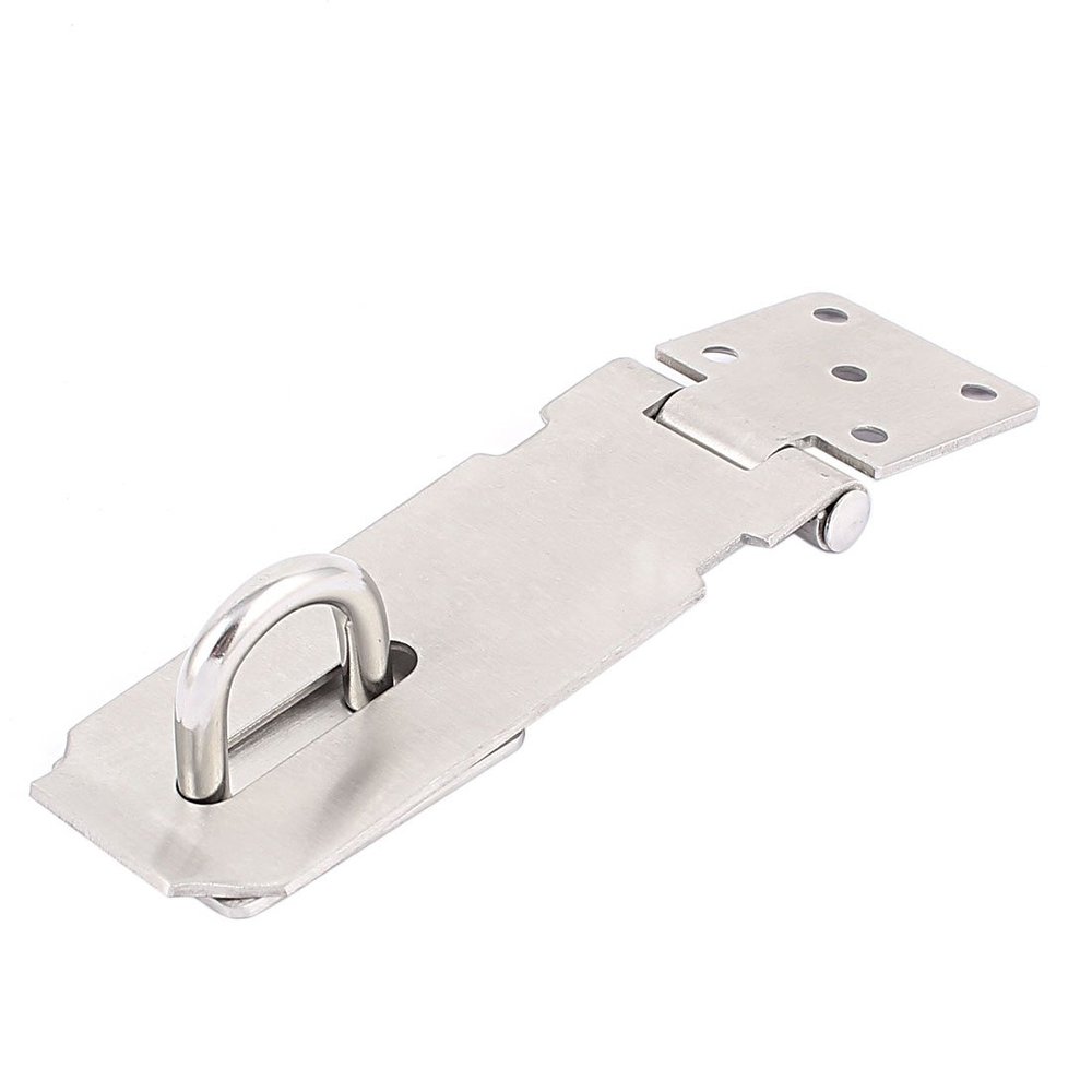 uxcell Door Cabinet Clasp Gate Lock 14cm Latch Hasp Staple Silver Tone