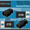 IronBox Electric C14 to C13 Power Cord - 10A/250V, 18/3 AWG SJT - UL Listed IEC Cable & Jumper Cords - Heavy Duty Power Extension Cord for Desktop Computer, Monitor, Projector,PDU & More (10ft, Green) view 2
