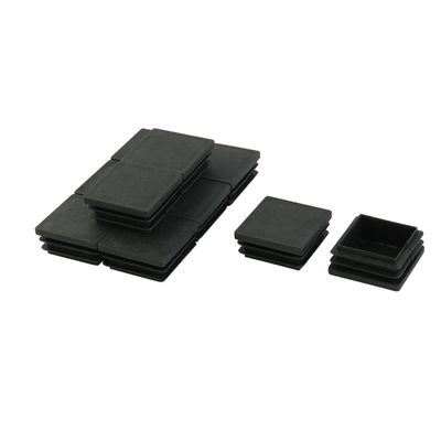 uxcell 40mmx40mm Plastic Square Tube Inserts End Blanking Caps Black 10Pcs