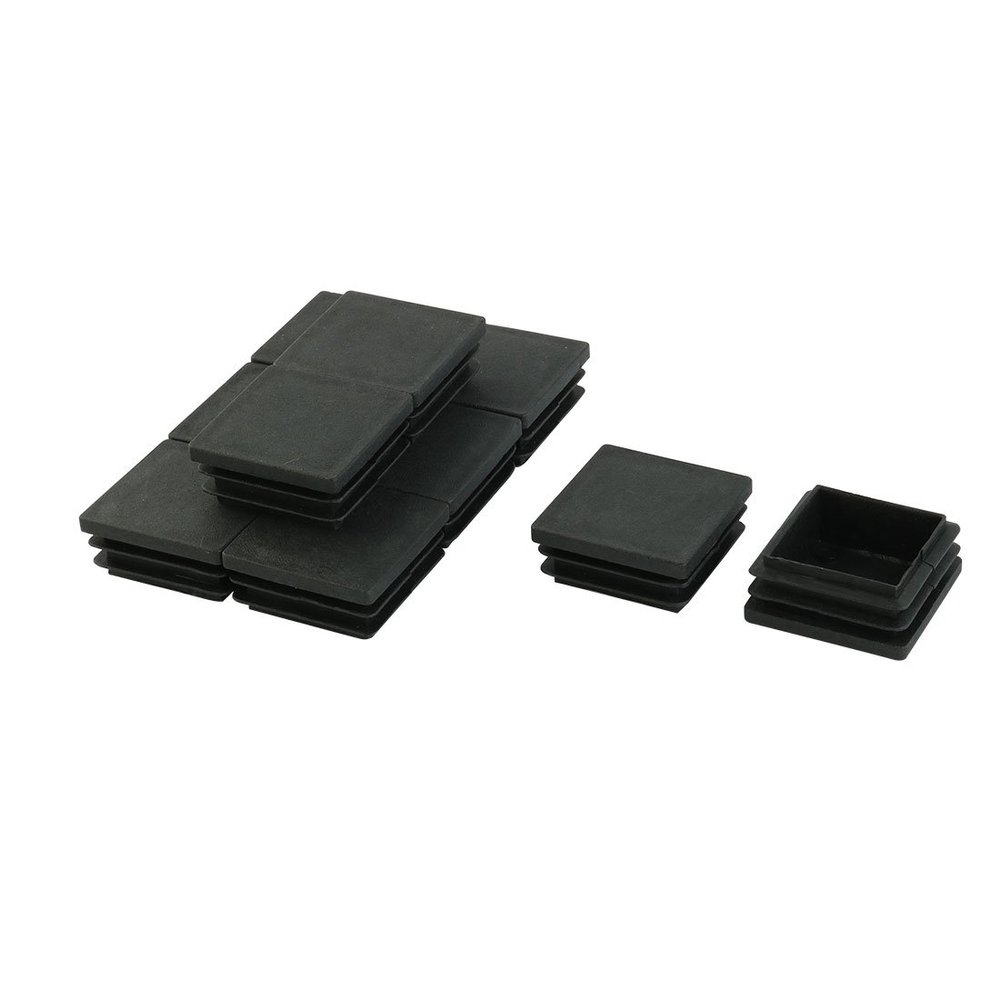 uxcell 40mmx40mm Plastic Square Tube Inserts End Blanking Caps Black 10Pcs