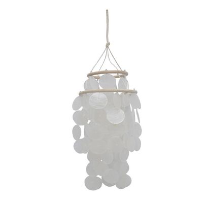 Chesapeake Bay White Capiz Chandelier Small 4 Inches x 10 Inches