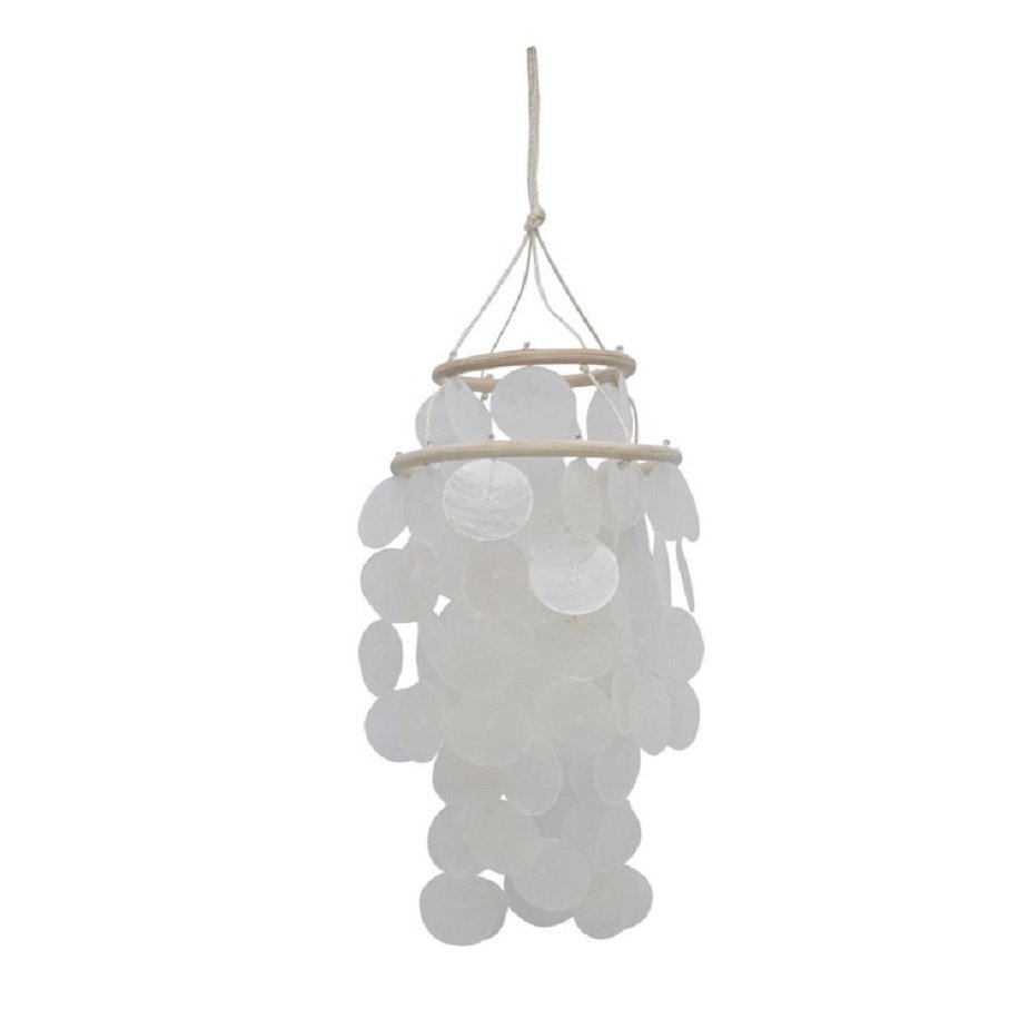 Chesapeake Bay White Capiz Chandelier Small 4 Inches x 10 Inches