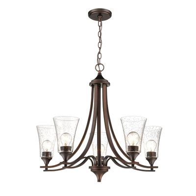 ML Lighting 1465-RBZ Five Light Chandelier, Bronze/Dark