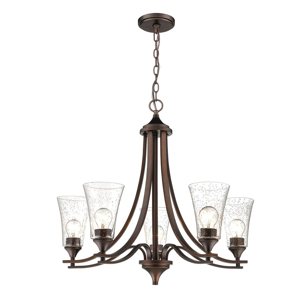 ML Lighting 1465-RBZ Five Light Chandelier, Bronze/Dark