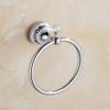 Liaozy888 Luxurious Silvery Stainless Steel + Porcelain + Crystal Shape Towel Rings for Bathroom Bath Towel Hangers Chrome Brushed Nickel Set Accessories Black for DIY view 1