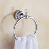 Liaozy888 Luxurious Silvery Stainless Steel + Porcelain + Crystal Shape Towel Rings for Bathroom Bath Towel Hangers Chrome Brushed Nickel Set Accessories Black for DIY view 2