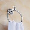 Liaozy888 Luxurious Silvery Stainless Steel + Porcelain + Crystal Shape Towel Rings for Bathroom Bath Towel Hangers Chrome Brushed Nickel Set Accessories Black for DIY view 3
