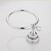 Liaozy888 Luxurious Silvery Stainless Steel + Porcelain + Crystal Shape Towel Rings for Bathroom Bath Towel Hangers Chrome Brushed Nickel Set Accessories Black for DIY view 4