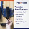 PoE Texas 8-Port Passive Midspan PoE Injector with 48V 120W Power - Network Switch Upgrade for IP Cameras, VoIP Phones, WiFi Access Points - IEEE 802.3af/at Compatible - 10/100 Mbps Fast Ethernet view 4
