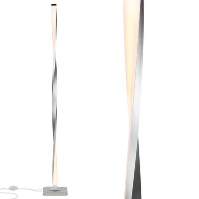 Brightech Helix LED Bright Floor Lamp for Living Rooms & Bedrooms, 48" Tall Pole Lamp, Dimmable Standing Lamp - Platinum Silver
