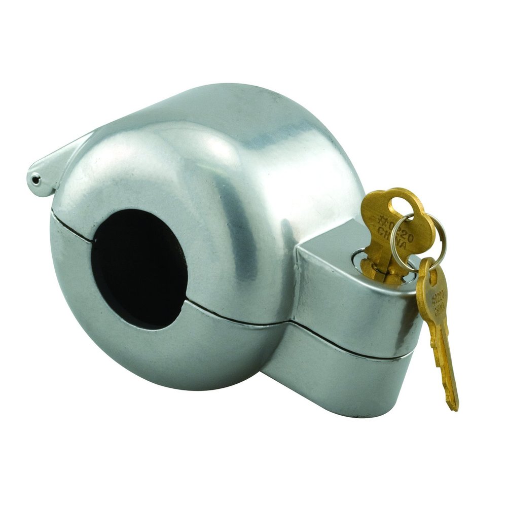 Prime-Line EP 4180 Doorknob Lock-Out Device  Doorknob Lock with Key to Block Access to Keyhole, Removeable and Easy to Use, Fits Round Doorknobs with Max Diameter of 2-7/8 in., Gray (Single Pack)