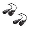 Cable Matters 2-Pack Computer to PDU Power Cord, Power Cable, 1ft view 1