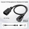 Cable Matters 2-Pack Computer to PDU Power Cord, Power Cable, 1ft view 2