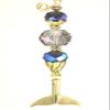 Burnished Golden Mermaid Tail and Iridescent Purple Faceted Glass Ceiling Fan Pull Chain view 1