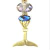 Burnished Golden Mermaid Tail and Iridescent Purple Faceted Glass Ceiling Fan Pull Chain view 2