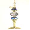 Burnished Golden Mermaid Tail and Iridescent Purple Faceted Glass Ceiling Fan Pull Chain view 3
