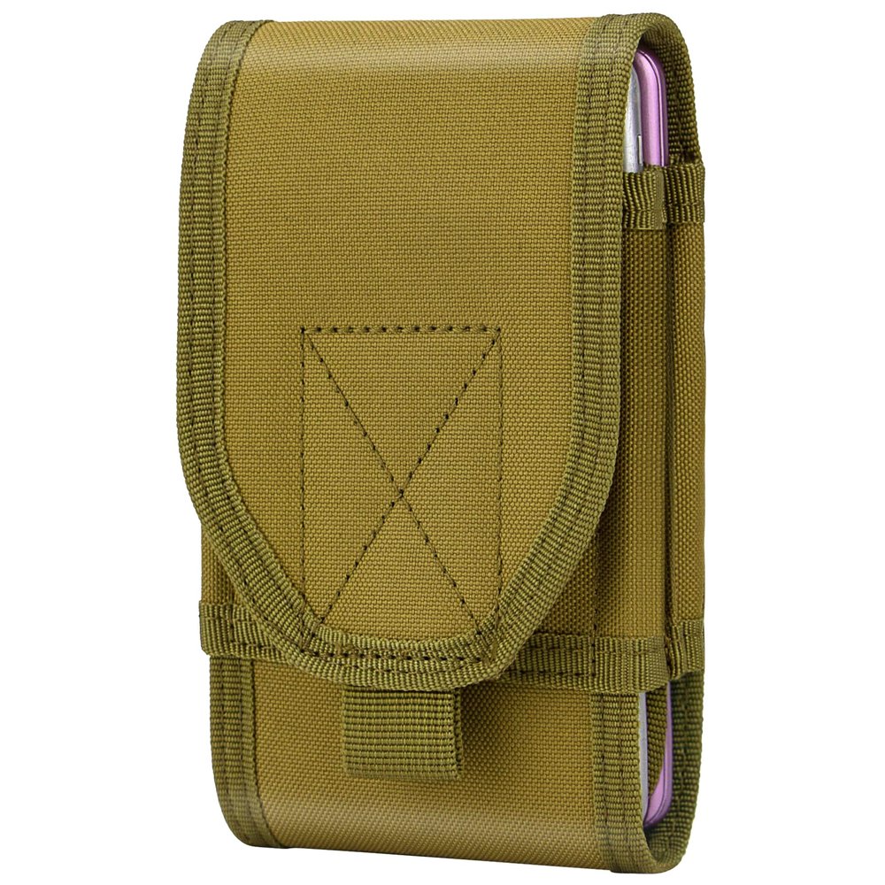 IronSeals Double Capacity Phone Holster, Tactical Molle Pouch Compact Belt Waist Bag for iPhone 17 Pro Max/17 Pro/17/16 Pro Max/16/15 Pro Max/15 Pro/14 Plus/14 Pro Max/14 Pro/14/13
