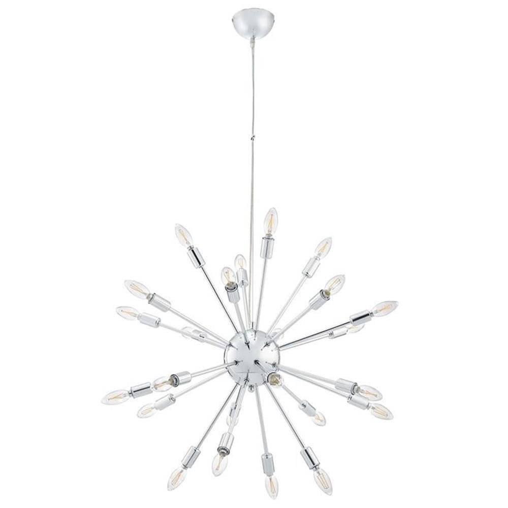 Modway Gamut Mid-Century Modern Silver Pendant Chandelier