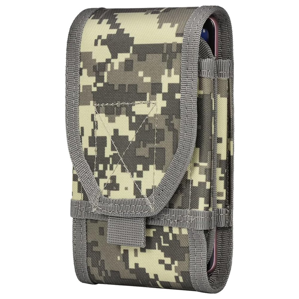 IronSeals Double Capacity Phone Holster, Tactical Molle Pouch Compact Belt Waist Bag for iPhone 17 Pro Max/17 Pro/17/16 Pro Max/16/15 Pro Max/15 Pro/14 Plus/14 Pro Max/14 Pro/14/13